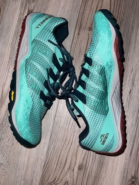 MERRELL Women's Trail Glove 5 Size Shoes Green J066898 Hiking Lace Up Vibram 8.5